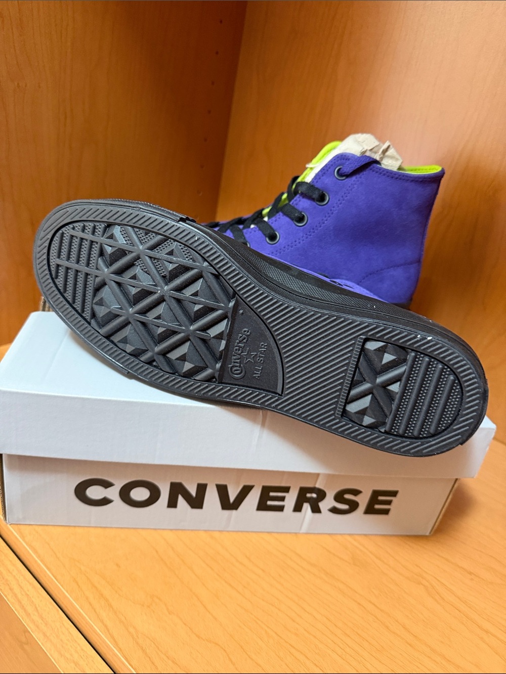 Converse Purple Suede High-Top Sneakers with Black Trim - Picture 4 of 4